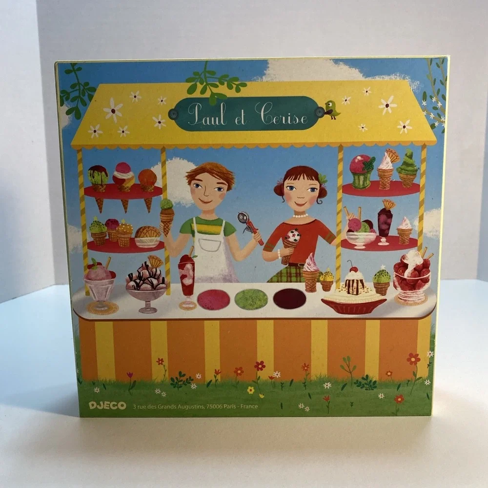 Djeco Ice Cream Parlor Paul et Cerise French Pretend Imagination Toy Play READ